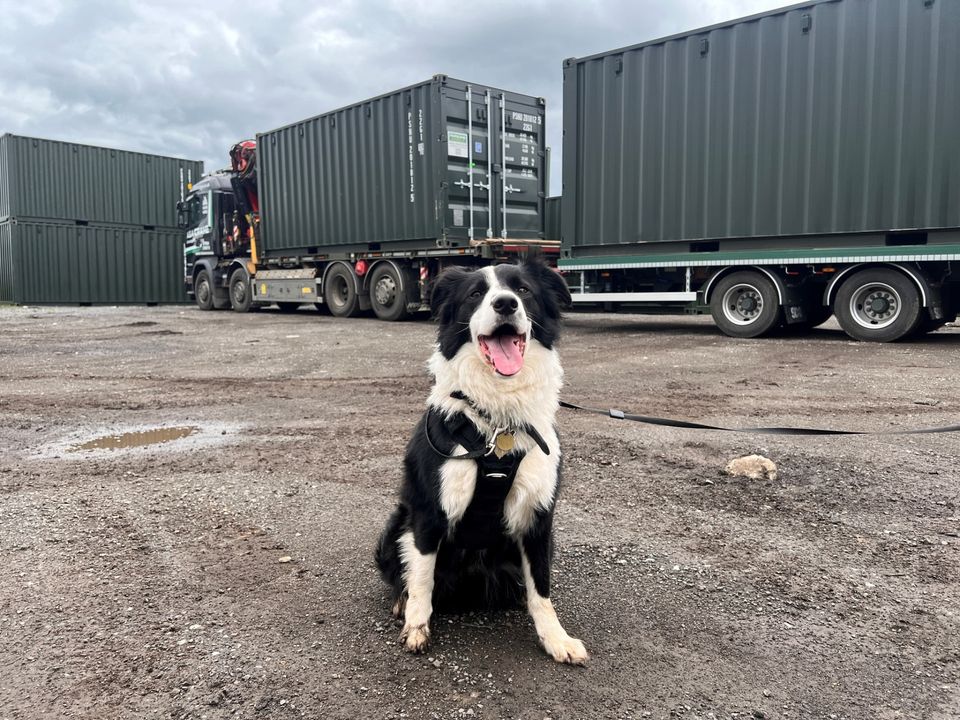 The Darlington depot yard with a forklift and containers (2)